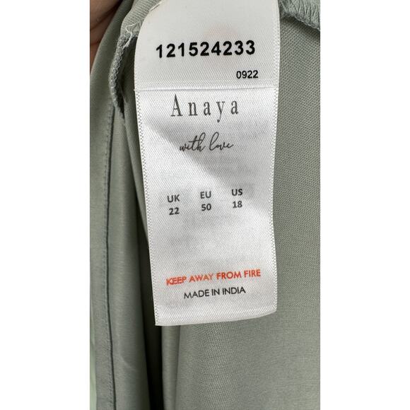 Anaya Bridesmaid V Neck Ruffle Waist Maxi Dress Sage Green Womens Plus Size 18 - Picture 9 of 12